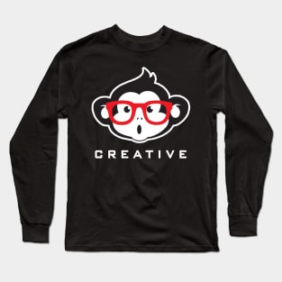 Cute Monkey With Glasses Long Sleeve T-Shirt